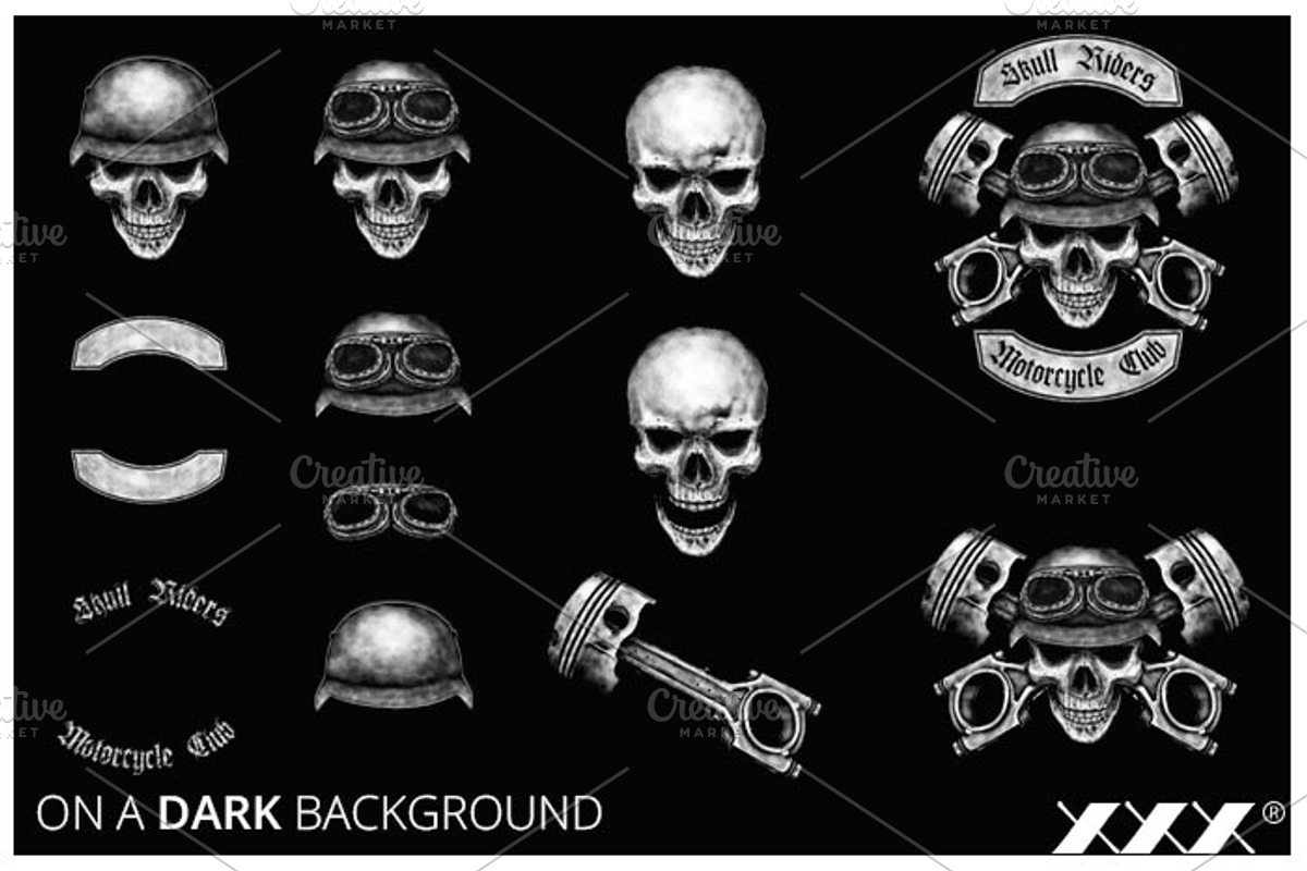 Motorcycle Club Skull Collections, an Illustration by XXX (Photo 2 of 2)