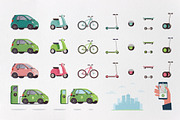 People riding eco electric transport, a Person Illustration by Anna Summer (Thumbnail 3 of 9)