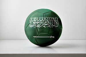 Saudi Arabia Flag Soccer Ball on White Surface, a Sports & Recreation Photo by Davizro's Market