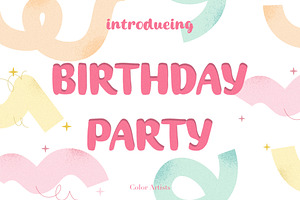 Birthday Party FONT, a Font by MyFontsShop