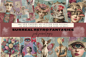 SURREAL RETRO FANTASIES JUNK JOURNAL, a Decorative Illustration by Daring Digies