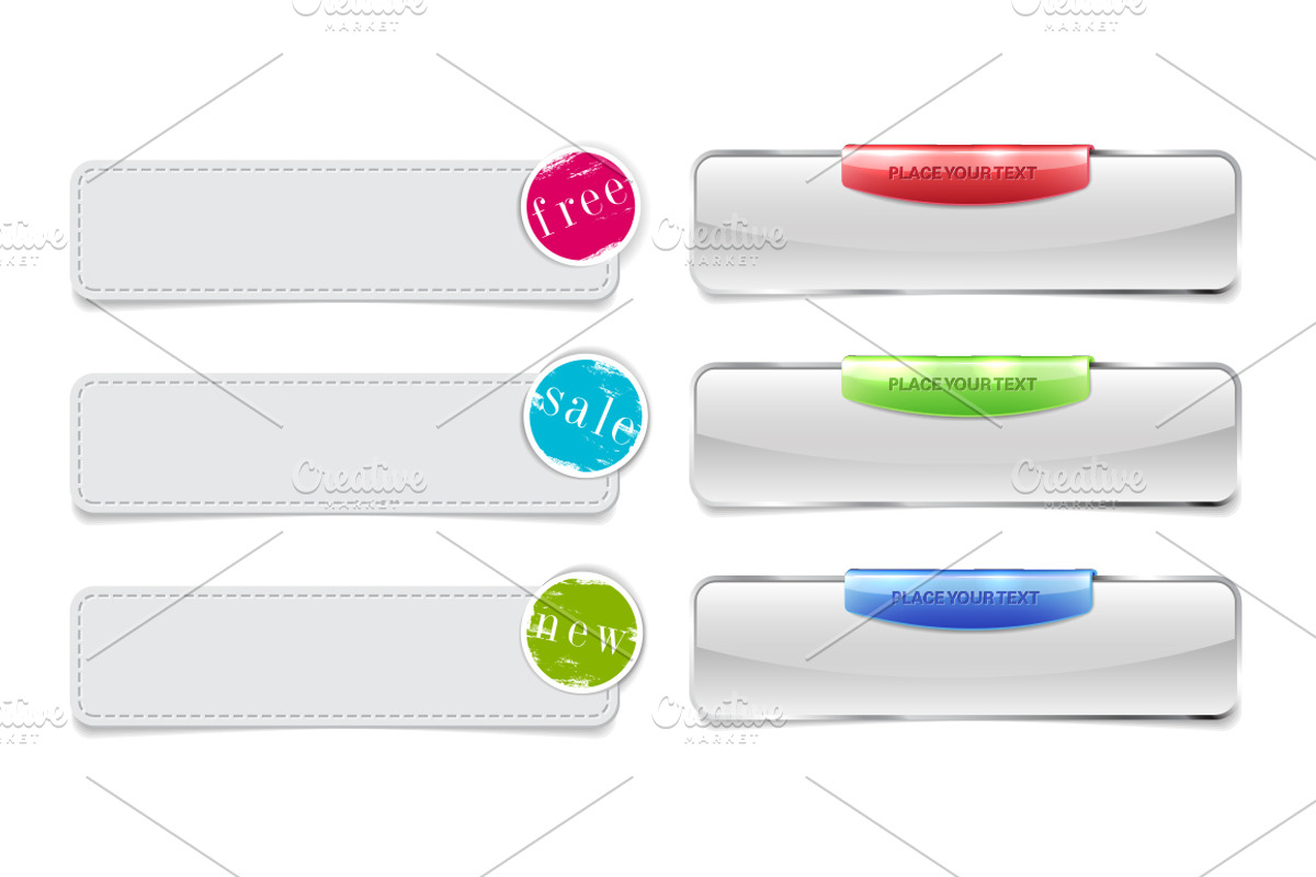 Vector buttons and tags collection, a Templates & Theme by lissius (Photo 2 of 7)