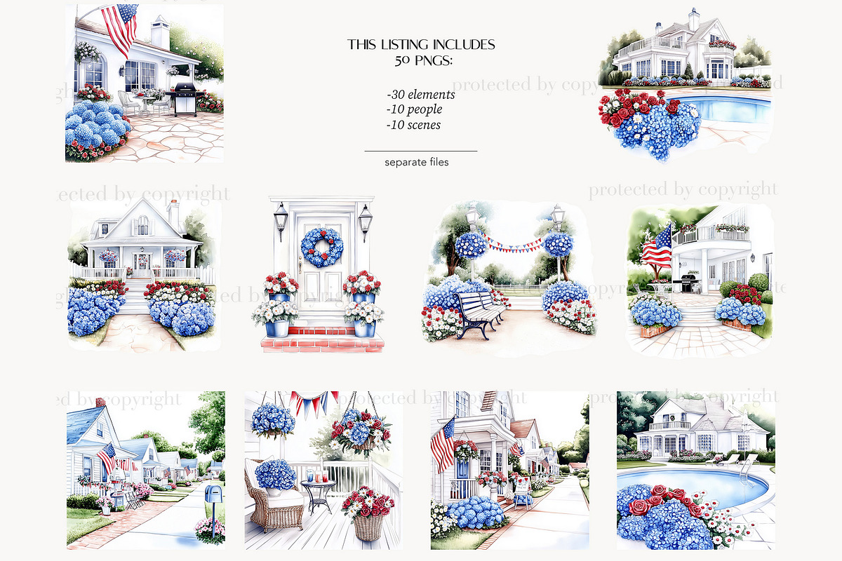 4th of July Clipart Patriotic Images, a Person Illustration by GlamArtZhanna (Photo 5 of 8)