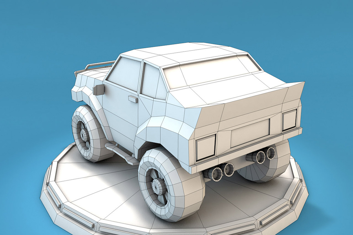 Cartoon Racing Jeep Low Poly, a Cars & Vehicle 3D Model by Low Poly Lab (Photo 6 of 7)