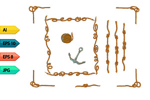 Rope frames and rope knots isolated 