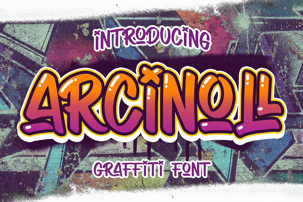 Sale! : Arcinoll - Graffiti Font, a Font by Almarkhatype (Photo 1 of 10)