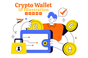 10 Crypto Wallet Illustration, a Finance Illustration by denayunebgt (Thumbnail 1 of 4)