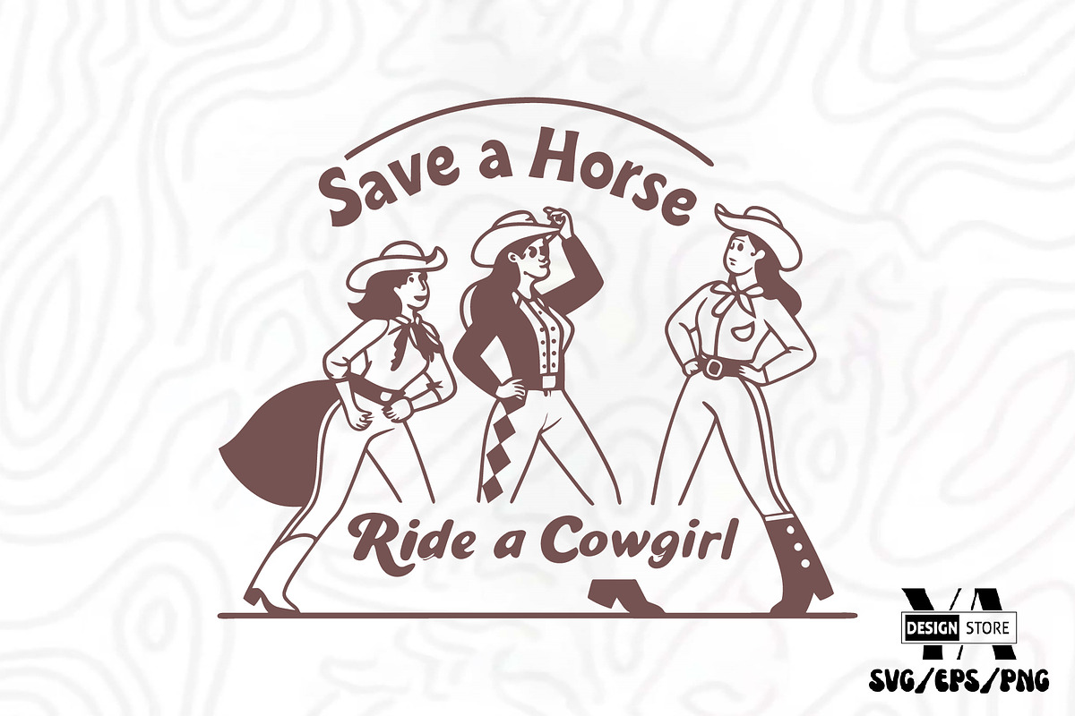 Vintage Western CowGirl SVG Bundle, an Object Illustration by Ya_ Design Store (Photo 7 of 11)
