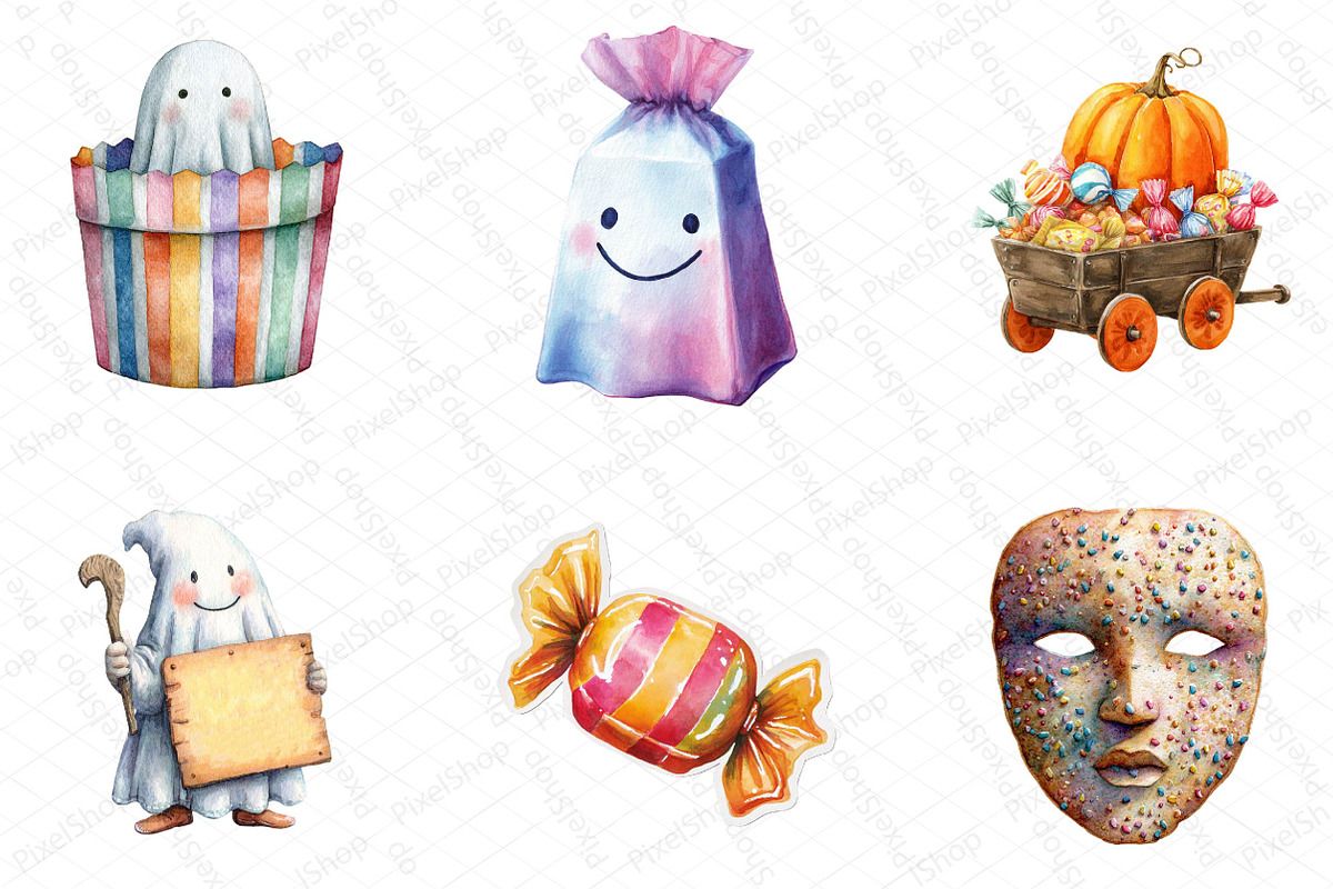 Halloween Trick or Treat Clipart, an Illustration by DreamPrint404 (Photo 4 of 5)