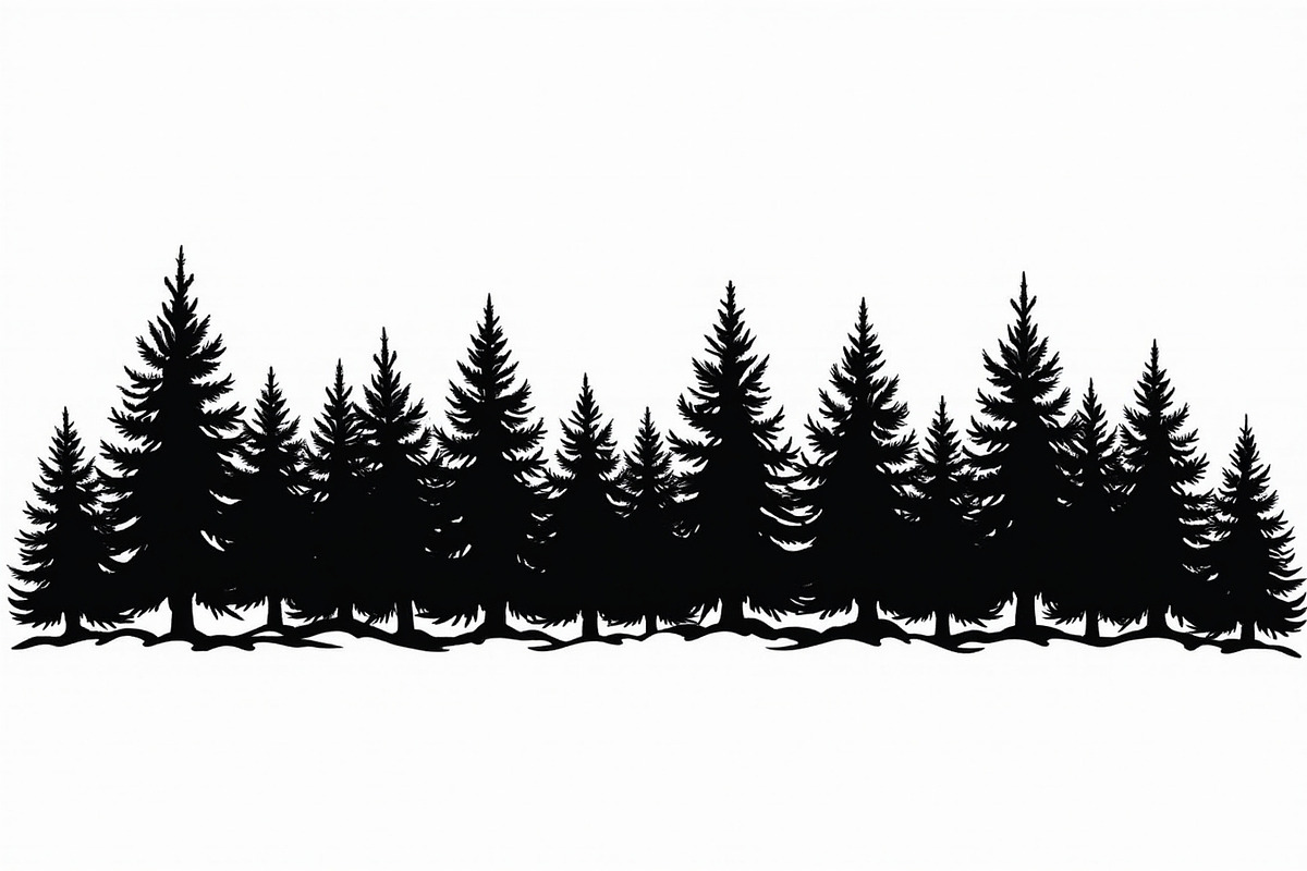 Pine Forest Silhouette Bundle, a Graphic by balal (Photo 15 of 16)