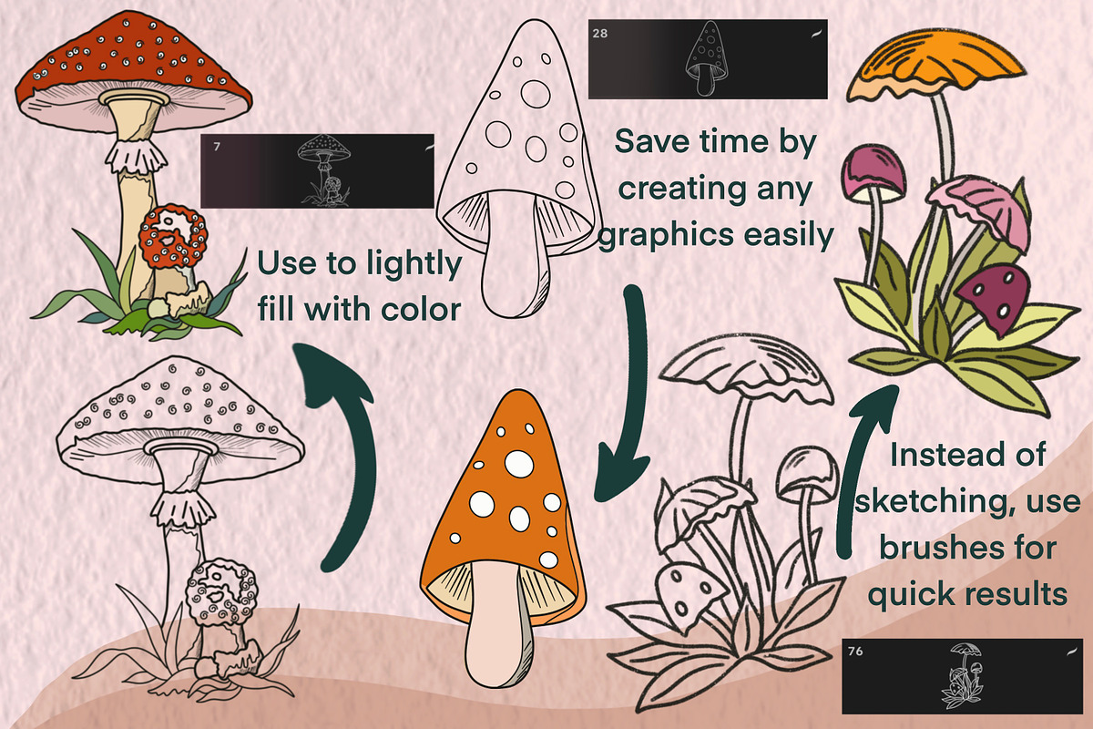 Mushrooms Digital Stamps, a Graphic by Favorites_Art (Photo 2 of 15)