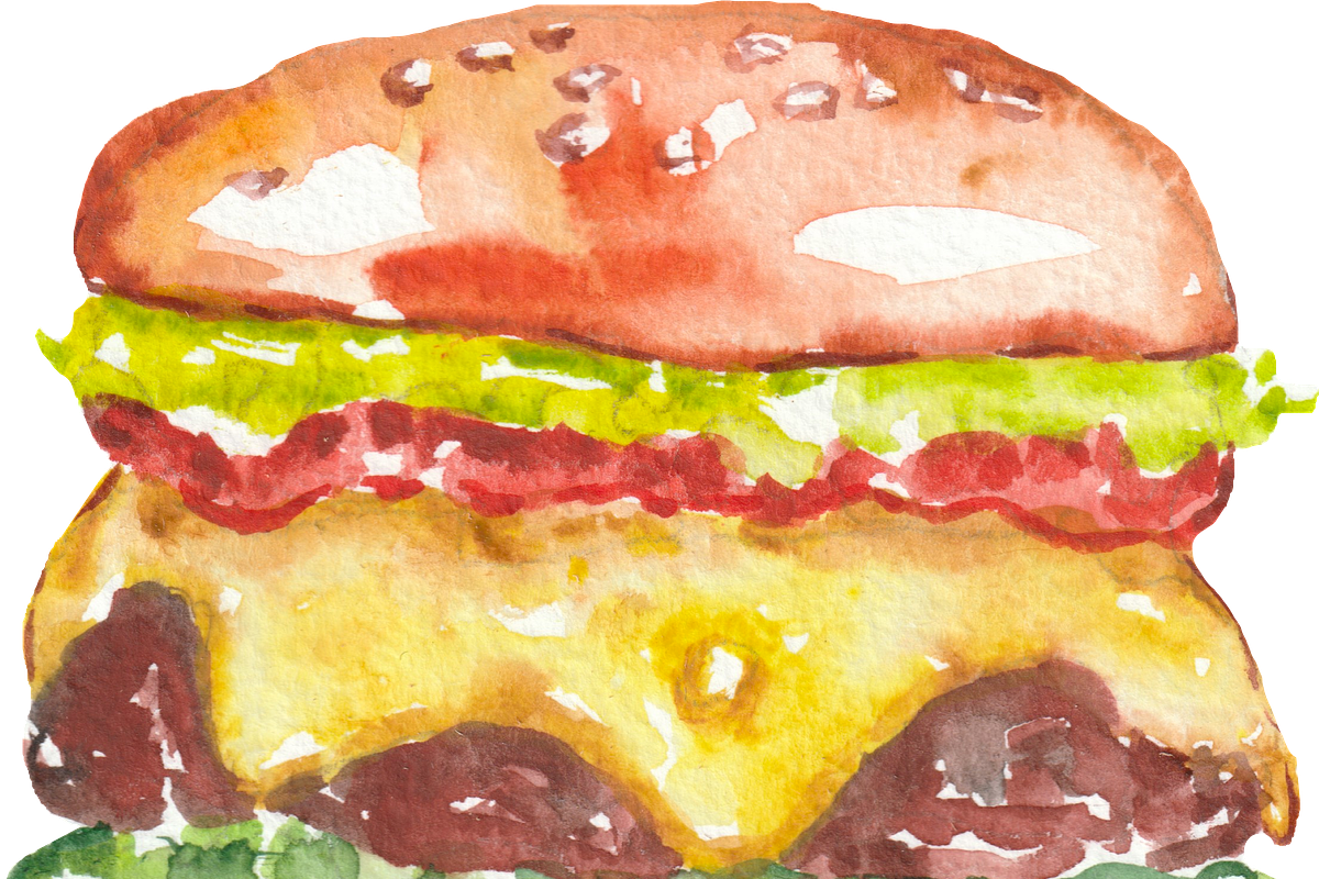 Burgers watercolor clipart, a Background Graphic by GoodFairyClipArt (Photo 3 of 3)
