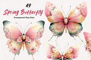 Spring Butterfly Sublimation Clipart, an Illustration by CreationArt (Thumbnail 1 of 7)