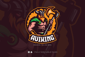 Viking Axe Mascot Template, a Branding & Logo Template by Stock Shape