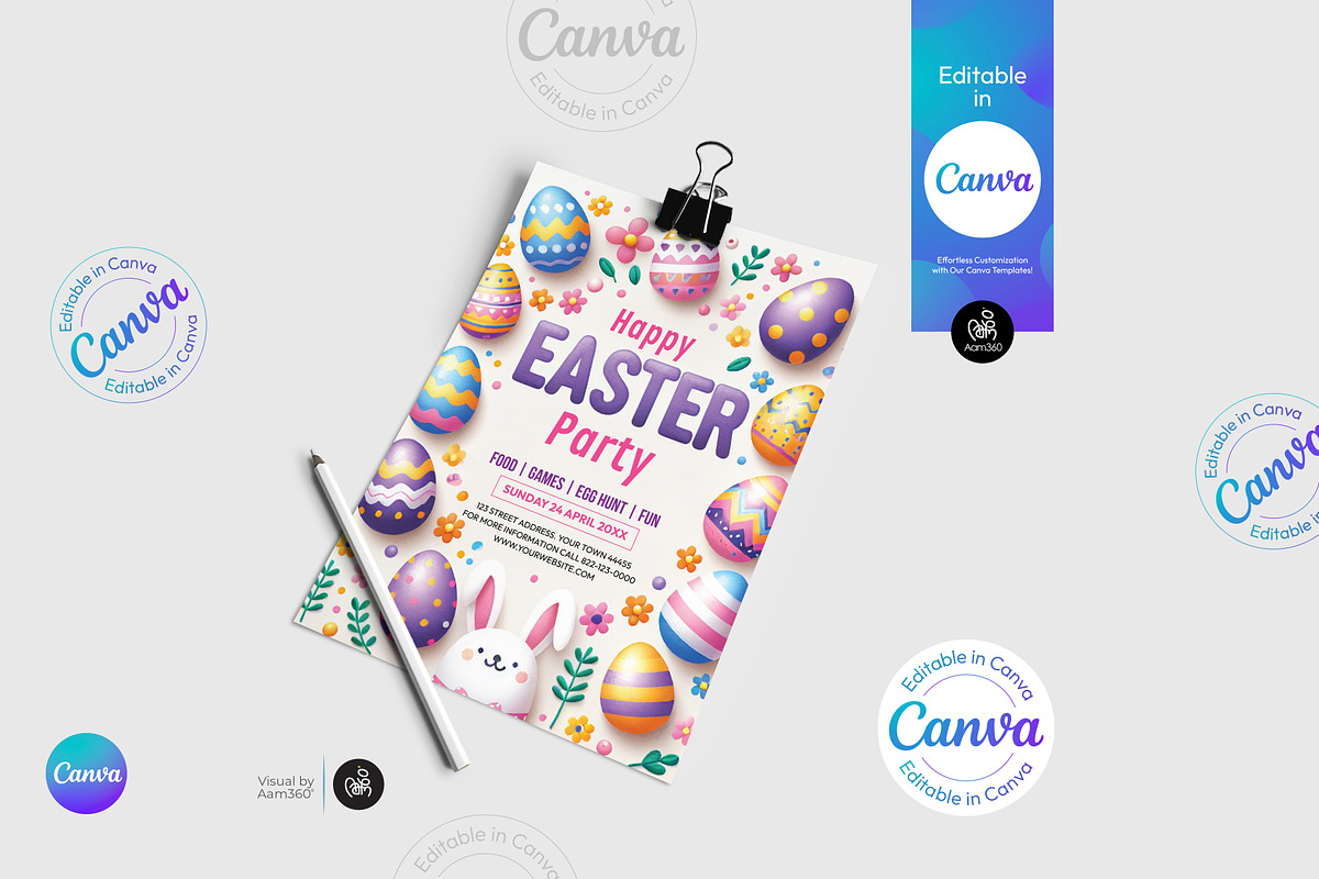 Easter Party Flyer Template, a Print Template by Aam360 (Photo 2 of 3)