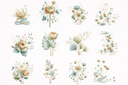 Blush and Blue Leaves Florals, an Illustration by DreamArtGraphic (Thumbnail 5 of 8)