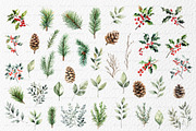 Watercolor Christmas Illustrations, a Seasonal Illustration by BirDIY Design (Thumbnail 3 of 8)