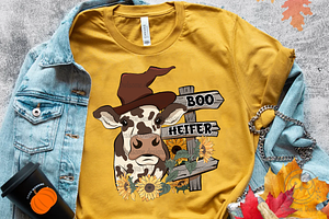 Boo Heifer Autumn Farm Sublimation