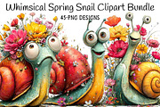 Whimsical Spring Snail Clipart, an Illustration by Daily.Designs (Thumbnail 1 of 8)