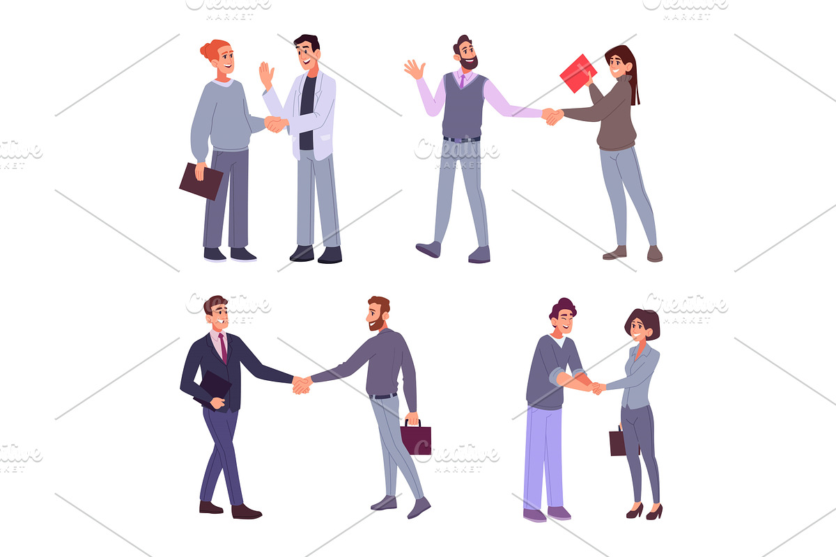 Business handshake. People male and, a Person Illustration by Onyx