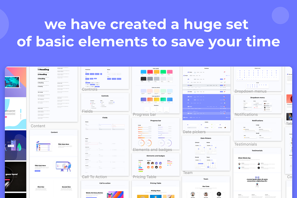 Muze huge UI Kit, an UI Kit Template by Maxim Sirotyuk