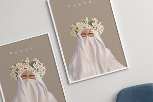 Modern Art Print Muslim Woman