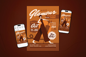 Glamour Fashion Week Event Flyer Set, a Flyer Template by The Good Store