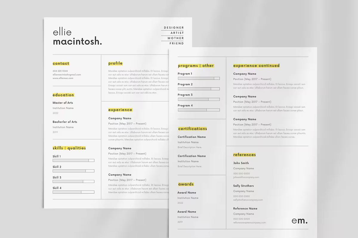 Designer Resume Template Canva, a Resume Template by frommakertomaker (Photo 3 of 8)