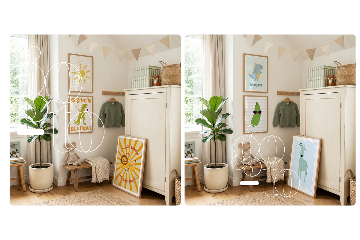 Set Of 3 Frame Mockups Nursery Room, a Mockup by First Impression Mockups (Photo 3 of 4)