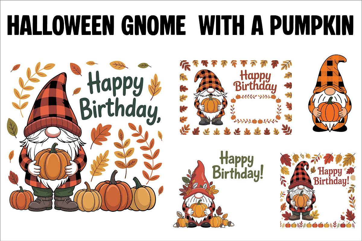 Halloween gnome with a pumpkin, an Illustration by Amazin_art (Photo 1 of 6)