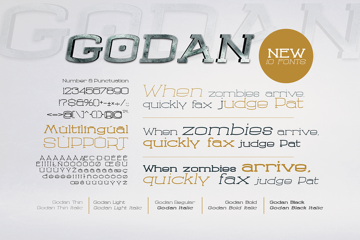 Godan - Slab Serif Font Family, a Slab Serif Font by Afkari Studio (Photo 2 of 12)