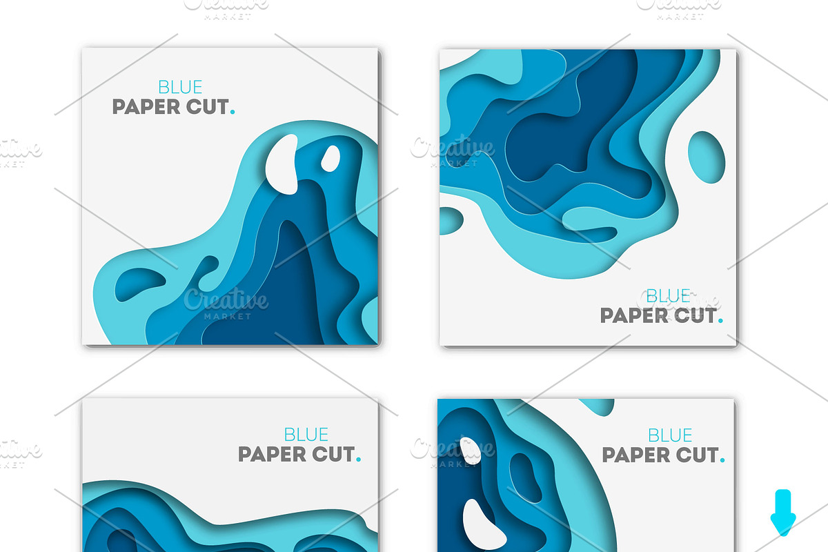 Blue paper cut banners, a Flyer Template by Vitaliy Starkov (Photo 4 of 5)