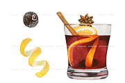 Watercolor mulled wine clipart set, a Food Illustration by ArtfulStudio (Thumbnail 7 of 9)