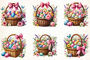 Easter Basket Watercolor Clipart, an Illustration by DreamCafeArt (Thumbnail 4 of 5)