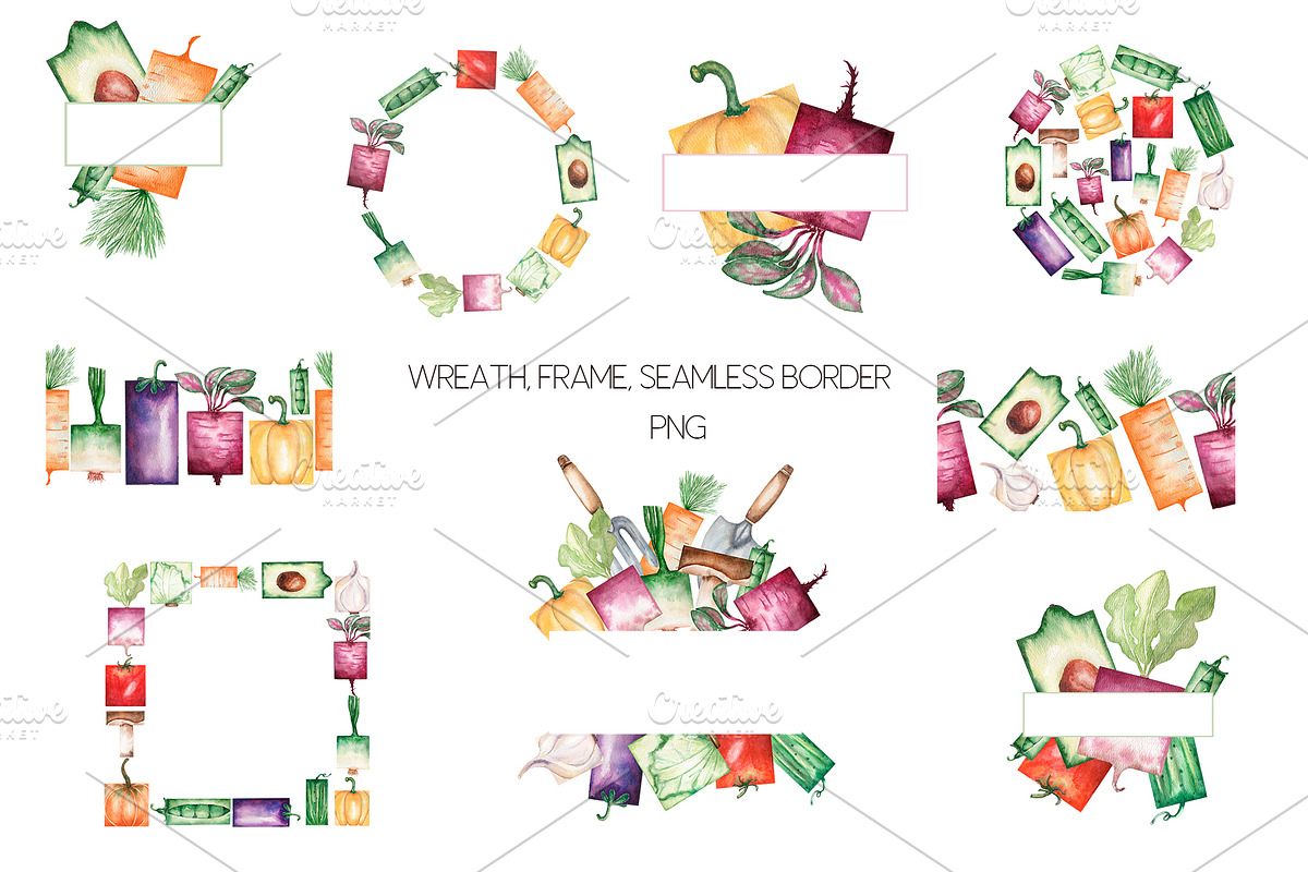 Watercolor vegetable garden, a Food Illustration by MayaNavits (Photo 4 of 10)