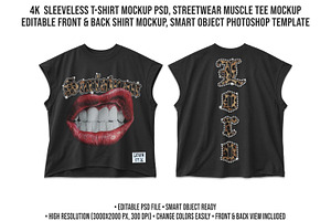 4K Sleeveless T-Shirt Mockup PSD