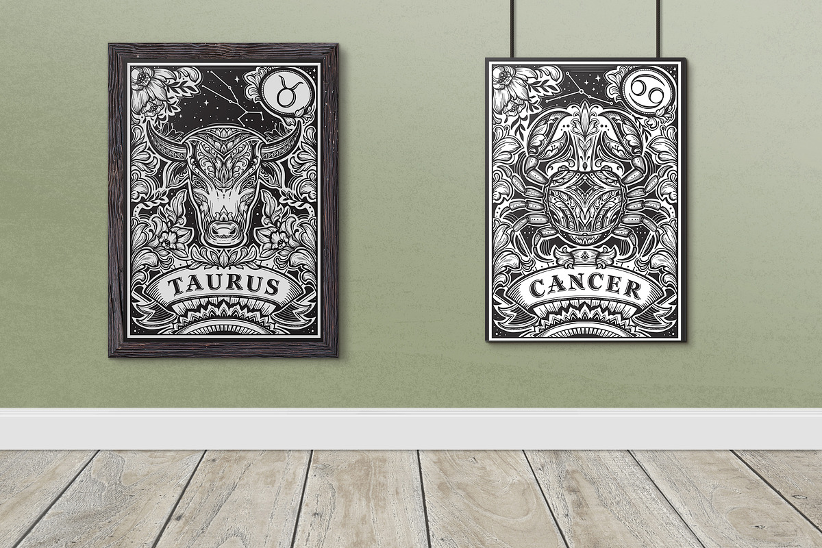 Zodiac Vector Set, a Decorative Illustration by Molly art (Photo 8 of 16)