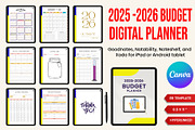 Digital 2025-2026 Budget planner, a Stationery Template by Designmela01 (Thumbnail 1 of 9)
