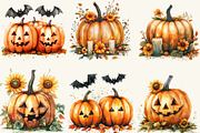 Fall Halloween Pumpkins Clipart, a Work Illustration by cherrydesign (Thumbnail 2 of 3)
