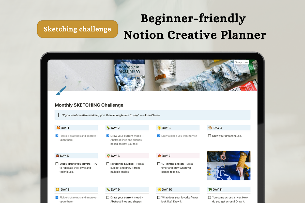 Notion planner for creatives, a Design Template by Petite Zakka Boutique (Photo 4 of 9)