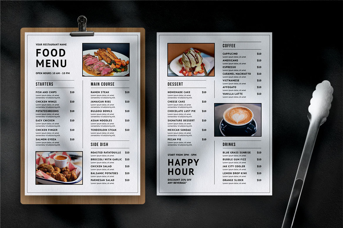 Simple Food Menu, a Print Template by The Savory Directors (Photo 3 of 3)