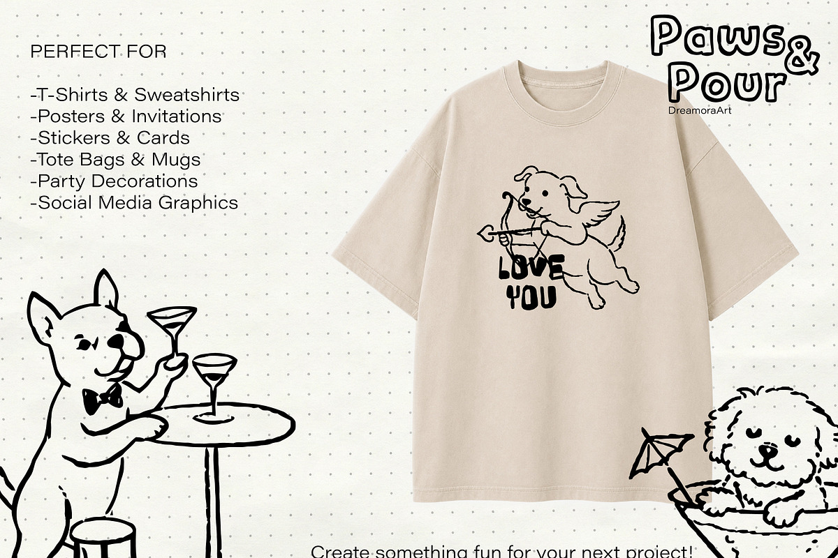 Party Dog PNG & SVG Illustration Set, an Animal Illustration by DreamoraArt (Photo 2 of 8)