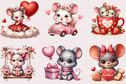 Valentine Cute Mice Clipart Bundle, a Seasonal Illustration by Craft Nest (Thumbnail 2 of 5)