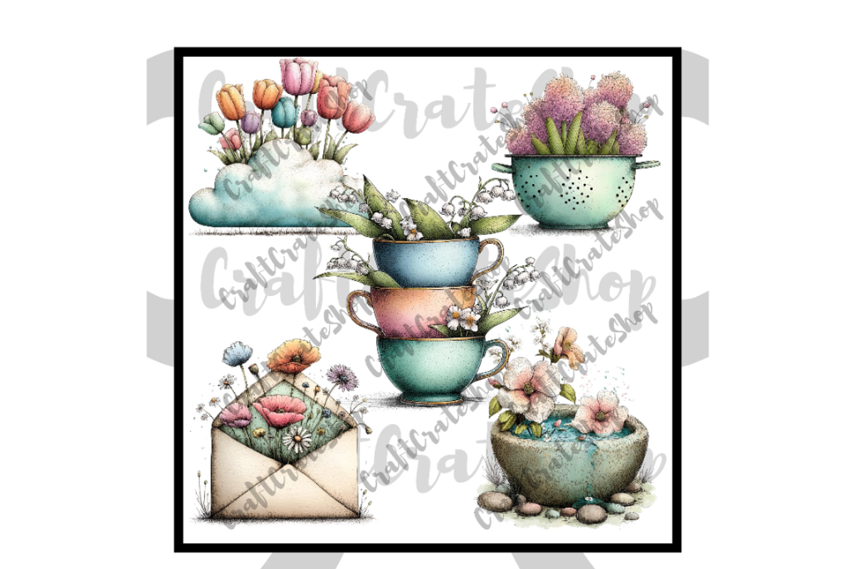Spring Flowers Clipart Pack, an Illustration by CraftCrateShop (Photo 5 of 7)