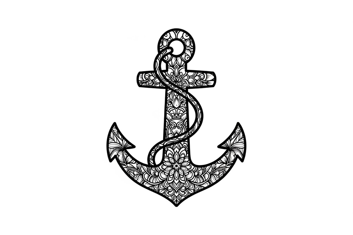 Ornamental Anchor Silhouette SVG, an Illustration by Designs_River (Photo 19 of 31)