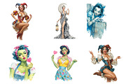 Halloween Pin Up Girls, a Graphic by CitraGraphics (Thumbnail 2 of 4)