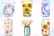 Watercolor Floral Boho Can Glass PNG, an Illustration by Canvas Craft (Thumbnail 4 of 5)