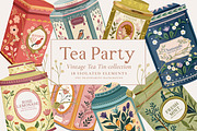 Tea Party ClipArt, a Graphic by Paper Flowers Studio (Thumbnail 1 of 6)