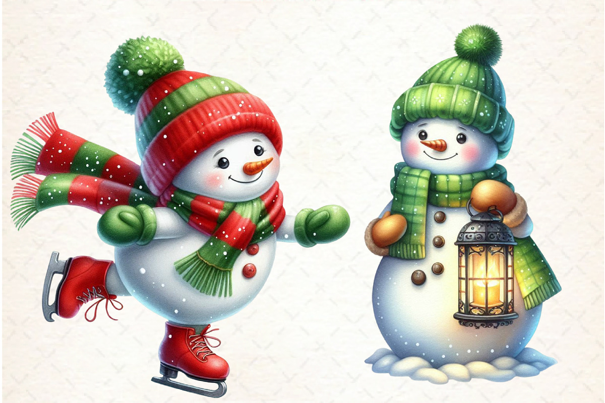 Christmas Snowman Clipart, an Illustration by Libby Wishes (Photo 6 of 6)