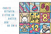 Funny Doodle Square Advent Calendar, a Decorative Illustration by RabbitAndPencil (Thumbnail 3 of 5)